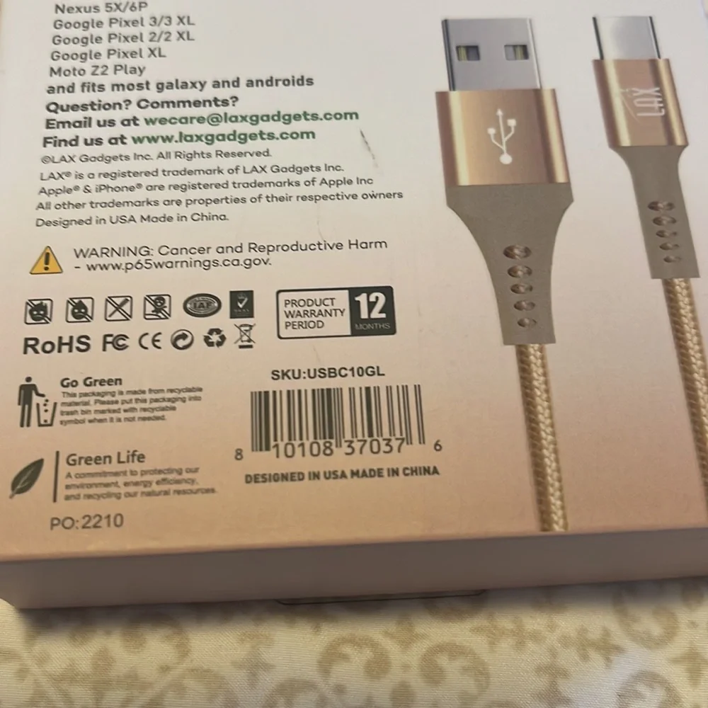 LAX 10ft. USB Type-C Braided Cable